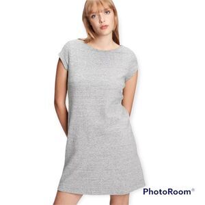Gap Gray white stripes Cap Sleeve open back Shift Dress